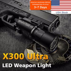 Lights Tactical X300 Ultra Pistol Scout Gun Light X300U Weapon Light Lantera Torch Rifle Airsoft Ficklight Glock Led White Light