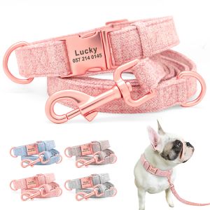 Collari personalizzati Collaro personalizzato Cane Cane Collar Nome inciso ID Regolabile per il piccolo cane grande Medio Chihuahua Pitbull