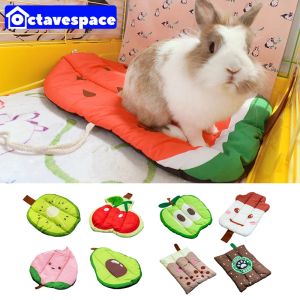 Cages Cute Shape Fruit Rabbit Ice Mat Summer Small Pet Floor Pad Guinea Pig Bunny Cage Indoor Sleeping Blanket Rabbit Bed Stuff Items