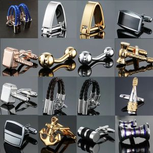 Links French Cufflinks High Quality Copper Men's Ball Hammer Wine Cup Gold Color Classic Cuff Links Gifts Unisex