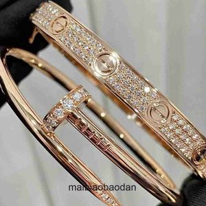 High End Jewelry Bangles do Carter Womens CNC Craft Screy Full Sky Bransoletka Srebrna Splowana 18 -krotność Gold 4 Diamond 10 Diamond Love Bransoletka Generowanie Oryginalne 1to1