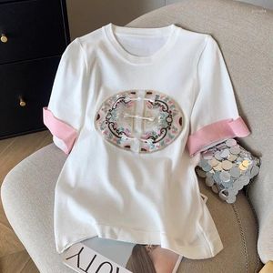 Frauen T-Shirts Ebaihui Chinese Stickerei Design Frauen T-Shirt mit Pfanne Schnalle Kurzarm Damen Hemd Sommer Speziell einzigartig