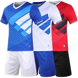 Fans Tops Tees New Adult Children Football Jerseys Set short sleeve boys Men Soccer Clothes Sets Customized Blank soccer sets Team Suit Uniform Y240423