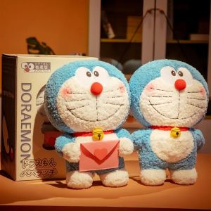 Zabawki 40 cm różowy doraemon pluszowy niebieski gruby robot cat zabawka jingle chwytak lalka miękka poduszka kreatywna prezent doraemon figura zabawki