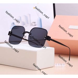 Designerbrille Mui Mui Sonnenbrille für Frauen Brillen Frauen Persönlichkeitsbrief m rahmenlose Halbrahmen Vielseitige trendige Mimu -Brille Miui Sonnenbrille 401