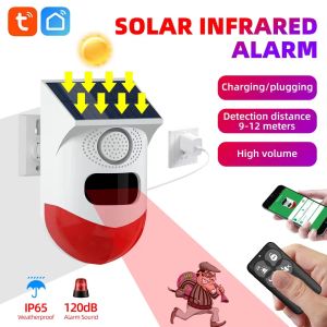 Controllo Smart WiFi Solar Outdoor Infrared Movone Alarm Alarm Alarm Wirere Sirena Detector Sirena Sirena Alarmante Alarmamenti impermeabile Remoto Controllo