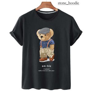 24 New Little Bear Tshirt 디자이너 패션 T 셔츠 베어 셔츠 남성 여성 폴로 티셔츠 그래픽 베어 프린트 맨 캐주얼 Tshirt 고급 슬리브 의류 6397