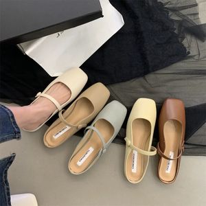 الصيف الرجعية حجم الأزياء الكبيرة الأزياء الكورية على الطراز الكوري الأحذية المسطحة للنساء Zapatos de Mujer 240412 608