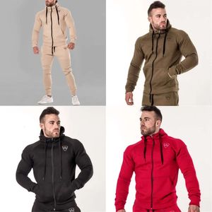 TrackSuits Męski wiosenny i jesienny męski bawełniany mody mody z kapturem z kapturem swobodne spodnie na świeżym powietrzu sporty 220930