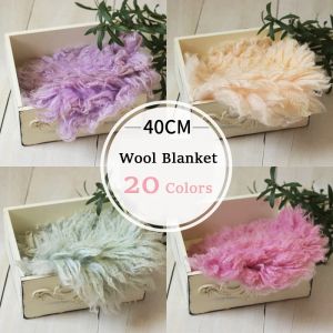 Accessories High Quality Wool Blanket Newborn Baby Photography Backdrop Soft Australasian Wool Mat Basket Filler Photo Props Hand Made