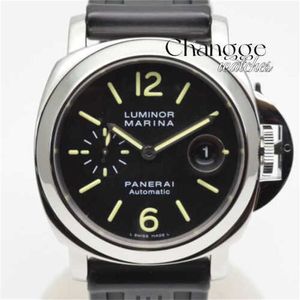 Mens Business Watches Black Stainless Steel Watch Luxury Calendar Quartz Wrist Watch O Peneri Office PAM00104 Lumino Mariina