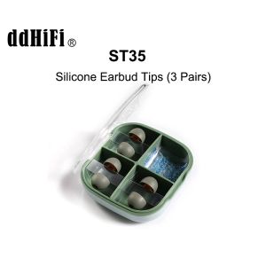 ACESSORES DD DDHIFI ST35 DTIPS EARTIPAS DE SILICONE com caixa de armazenamento 3Pairs l/m/s Tamanho de furo de 3,5 mm para o bico de fone de ouvido diâmetro de 45mm