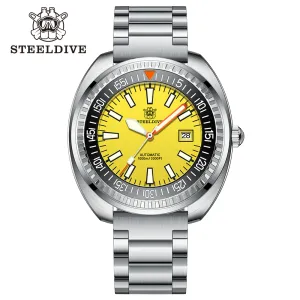 Watches SteelDive SD1983 Luxury Dive Watch NH35 Automatisk mekanisk safirkristall 100bar vattentät schweizisk super lysande armbandsur