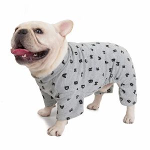 Rompers Pijama de cão de algodão macacão pug Pug Bulldog Roupas Schnauzer Roupet Roupe
