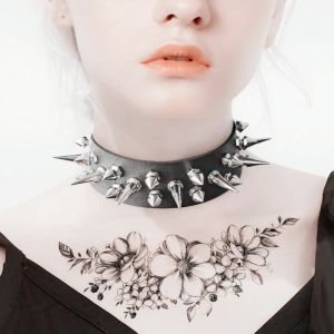 Necklaces Punk Spike Rivets Stud Choker Necklace PU Leather Rock Gothic Chokers Collar Goth Harajuku Anime Girl Sexy Jewelry X636c