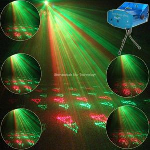 Mini Red Green Laser 20 Padrões de Natal Projector Clube Bar dança Discos Party Xmas DJ Stage Light Show Y21 Tripod8885246