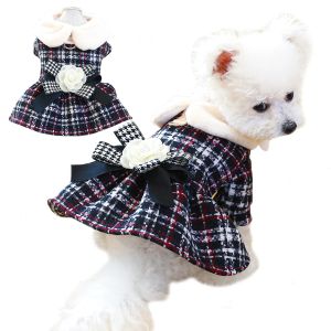 Sukienki luksusowy design w kratę sukienka dla psa na małe psy