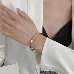 Designer Trend Light luxury high-grade Bracelet titanium steel 18K Gold opening very simple style and fadeless Carters same ins trendy womens summer CRQD