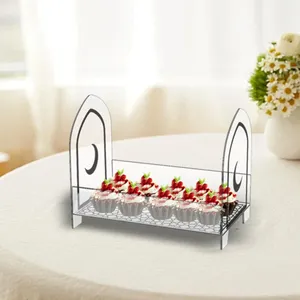 Decorative Plates Dessert Table Display Clear Acrylic Pastry Fruit Tray Candy Stand For Party Birthday Bar Home Desktop Decoration