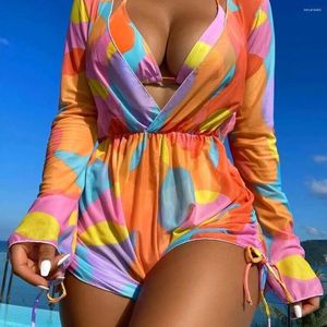 Women's Swimwear Bikini 2024 Woman Sexy Three Piece Sets Summer Beach Push Up Halter Neck Swimsuit Open Back High Waist Bathing Suits