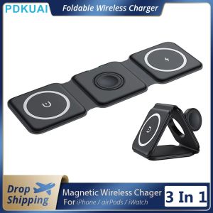 Chargers 3 in 1 Magnetic Wireless Charger Stand For iPhone 14 13 12 Pro Max Mini 11 Fast Charging Dock Station For Airpods Apple Watch