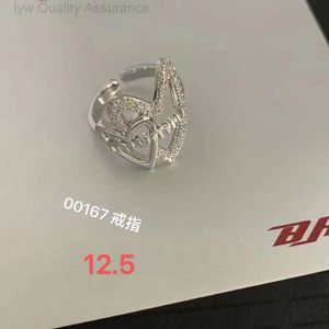 Designer Ring for Woman Mui Mui Luxury 925 Ring Miao Familys Double Peach Heart Smooth Face Handicraft Open Index Finger Ring Instagram East Gate Internet Red Cold Win