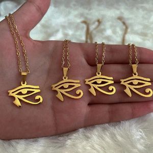 Chains Stainless Steel Ancient Egypt Symbol Necklace Vintage Egyptian Pharaoh Eye Of Horus Pendant Necklaces For Women Fashion Jewelry