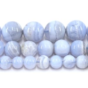 Fios de pedra natural azul renda ágata 4/6/8/10mm 38cm Comprimento redondo de miçangas de fios soltos para jóias Fazendo o colar do colar do colar