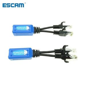 ESCAM 1pair RJ45 splitter combiner uPOE cable, two POE camera use one net cable POE Adapter Cable Connectors Passive Power Cable