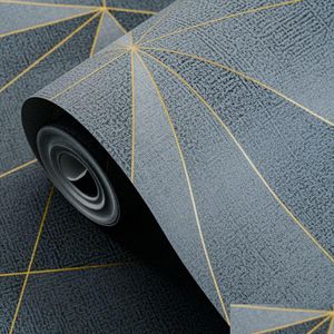 Hintergrundbilder Metallic Nicht gewebter Tapete Shiny Broze Linie Schwarze Basis Designs Wände rollen moderne Drop-Lieferung Hausgarten Dhxzp