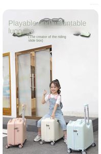 A mala para as malas para crianças pode sentar -se de passeio de couro Ultra Light Senha Balcage Girls and Boys Cabin Cabin Travel 20 polegadas