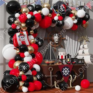 Party -Dekoration 1Set Piratenschiff Halloween Thema Schwarze rote Gold Latexballons Babyparty Boy's Birthday Supplies Home Dekorationen