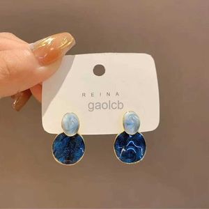 Dangle Shandelier New Korean Fashions Exquisite Fantasy Klein Blue Geometric Earrings for Women Light Luxury Versatile Pendant Earring Gifts D240323