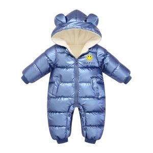 Eldivenler Yeni doğan Kış Kids Ceket Su geçirmez ceket artı veet bebek kız kıyafetleri Snowsuit Boy Rompers Toddler kapüşonlu manto tulum