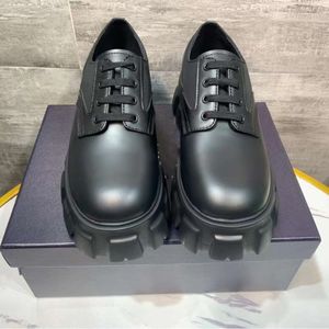 24 New P Family Round Big Head Cow Leather Casual Low Top Summer Black Lace Up Men's Shoes