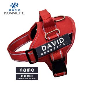 Harnesses Nylon Reflective Dog Harness Personalized Breathable Pet K9 Harness For Dogs Pet Dog Harness Leash Set With ID Patch