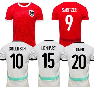 24-25 Österrike hemfotbollströjor dhgate anpassade yakuda bär 3 danso 6 seiwald 8 alaba 9 sabitzer 10 grillitsch 15 lienhart 19 baumgartner 20 laimer dhgate rabatt