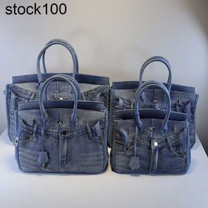 Bag Small Crowd Platinum Design Trendy Brand Prank Jeans Pocket Bag Denim Handbag Fashion Versatile One Shoulder Crossbody Bag Handmade Genuine Leather