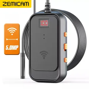 Kameror F260 WiFi Endoscope Camera HD1920p Real 5,0MP 3x Zoom i 8mm lins styv kabel IP68 Vattentät borescope för Android iPhone