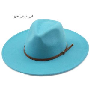 9.5cm genişliğinde brim fedora desinger şapkalar kahverengi kemer ile sonbahar kış kadınlar parti üst şapka erkekleri caz retro kovboy moda kap panama güneş şapkası 622