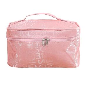 Letters Cosmetic Bag Women Fold Waterproof Toiletry Kit Wash Necessaire Travel Organizer Bag Professional Make up Bags