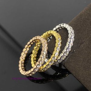 Ring Cartrres Designer Fade Never Fade Diamond High Version Kajia Polish Edge Full Sky Star Par 925 Silver Plated Gold Fashion Personalized Light Luxury