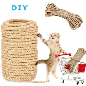 Scratchers gatto albero naturale corda di sisal naturale decorazione artigianale fatti a mano pet graffizzante giocattolo per gatto fai -da -te graffiaggio graffiatore post corda