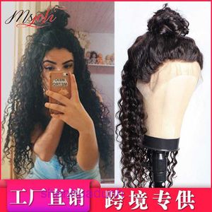 Hot Selling 13x4 Half Lace Human Hair Wigs Deep Wave Front Band