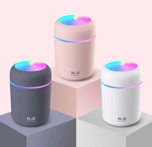 Fuktare 300 ml H2O luftfuktare bärbar mini USB aromatisk diffusor med kall dimma lämplig för sovrums hembilfabrik renare luftfuktare y240422