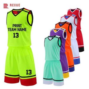 Fans Tops Tees Boys Girls Custom Sublimation Print Basketball Uniform 2023 Wholesale Mens Mesh Blank Training Basketball Vest And Pants Sets Y240423