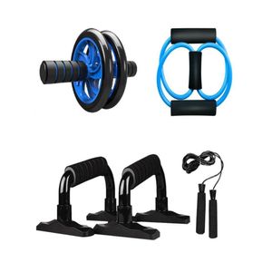 Outdoor Fitness Equipment 5In1 Ab Wheel Kit Spring Exerciser Abdominal Press Pro With Pushup Bar Jump Rope And Knee Pad Portable Equip Otp6O