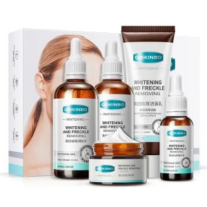 Sun Whitening Antifeckle Hautpflege Set 5 Stcs Gesichtsreiniger Toner Essence Lotion Creme Entfernen Sie schwarze Punkte feuchtigkeitsspendende Reinigung p