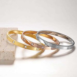 Designer charme carter 18 Rose Gold Ten Diamond Bracelet for Womens Fashion Full Sky Star Inclado Jóias de Aço Titânio