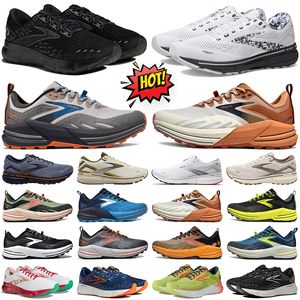 Brooks Running Shoes Homens Men Ghost 15 Glicerina GTS 20 Cascadia 16 Mens Womens Treinadores ao ar livre tênis de esportes pretos laranja branca